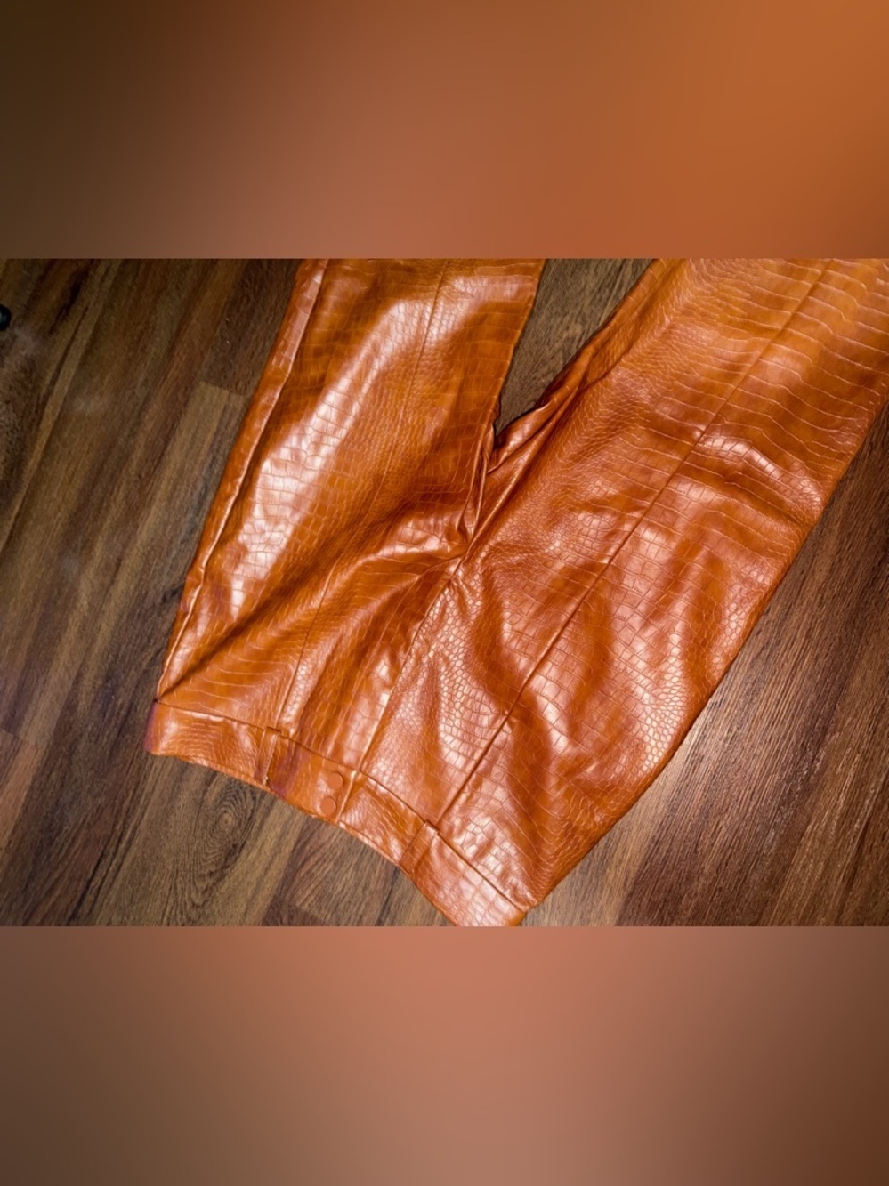 Nwot Bardot Faux Croc
Leather Pants Brown XL $175 revolve spring party - Picture 9 of 14
